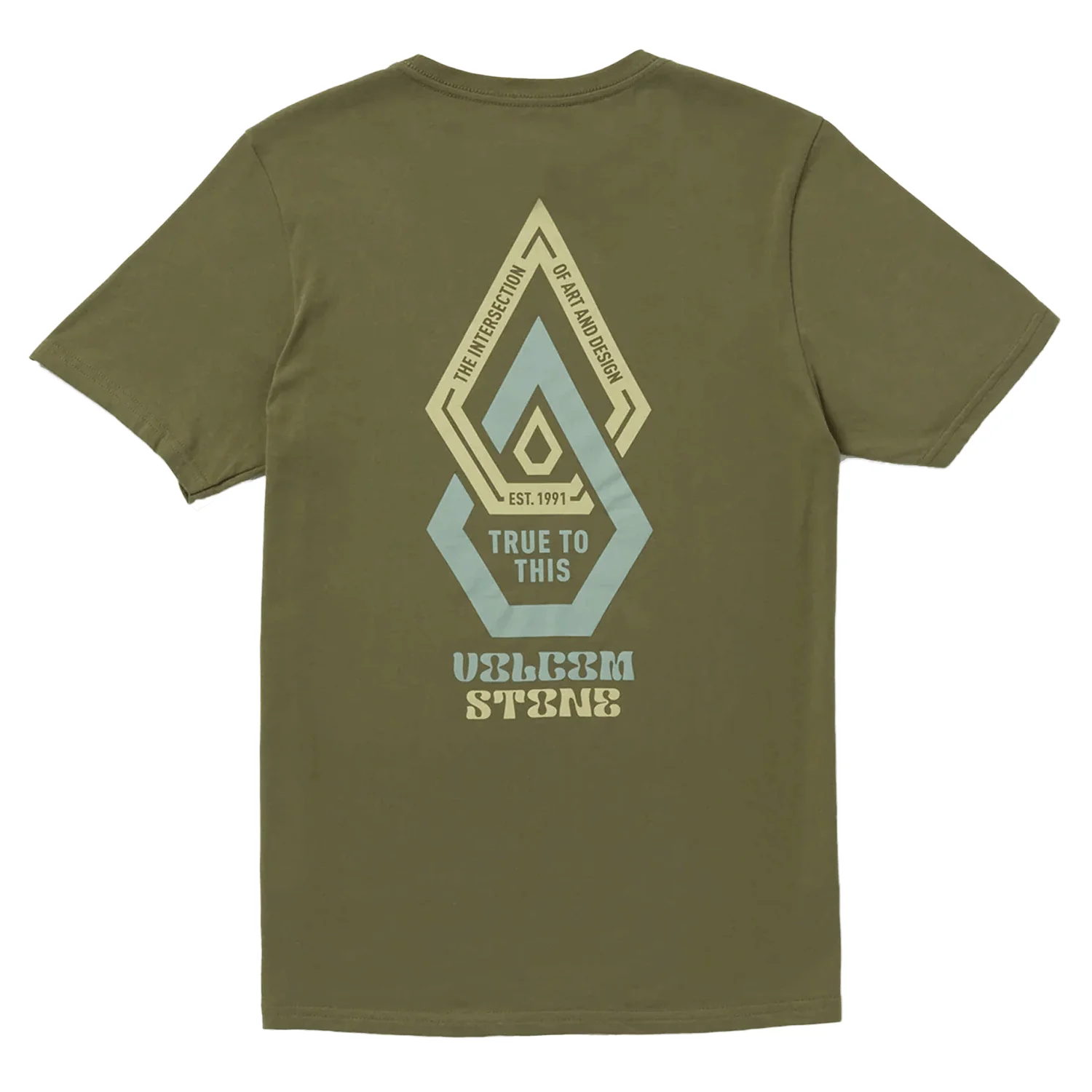 Volcom Men's Entanglement Stone Tech S/S Tee Military - Image 3