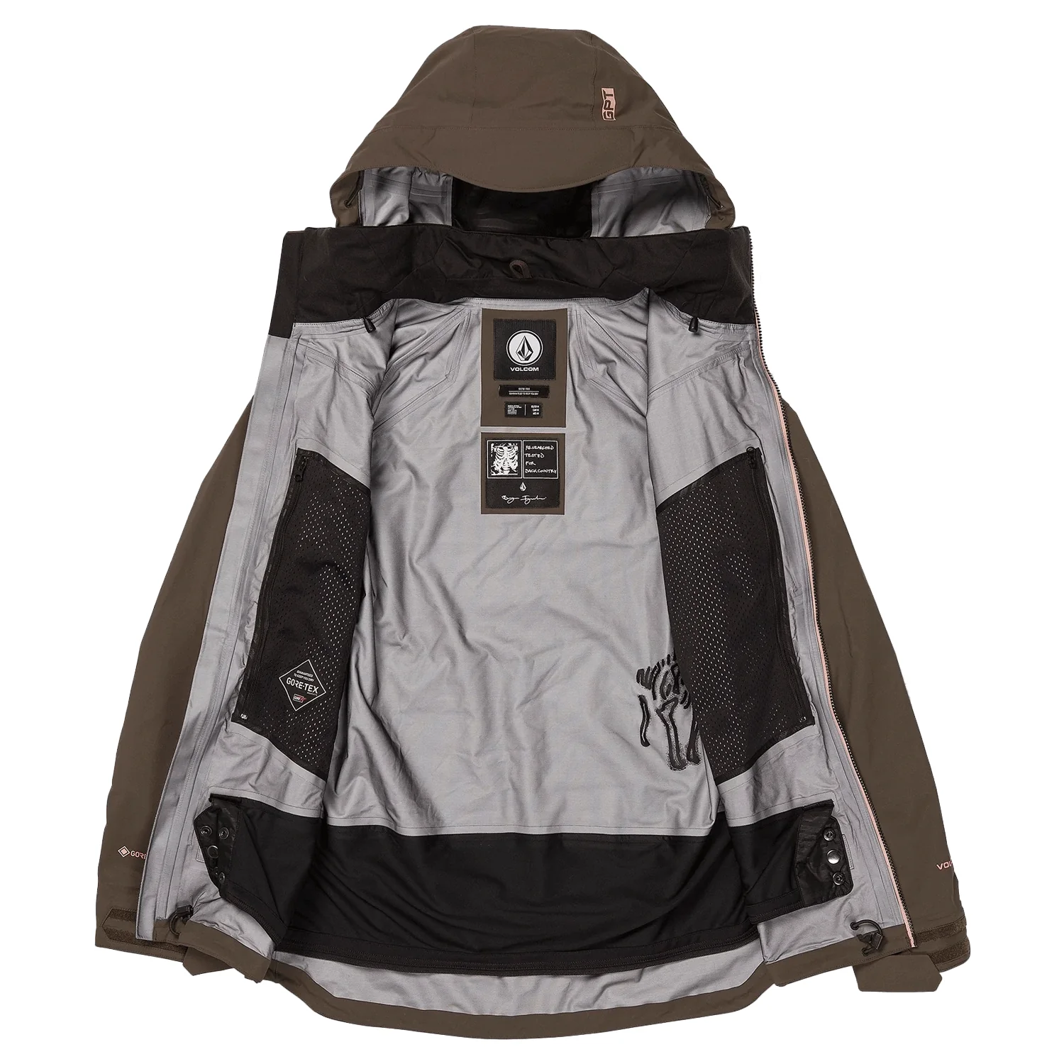 Volcom Men's Guch Stretch Gore-tex Jacket 2024 Brown - Image 3