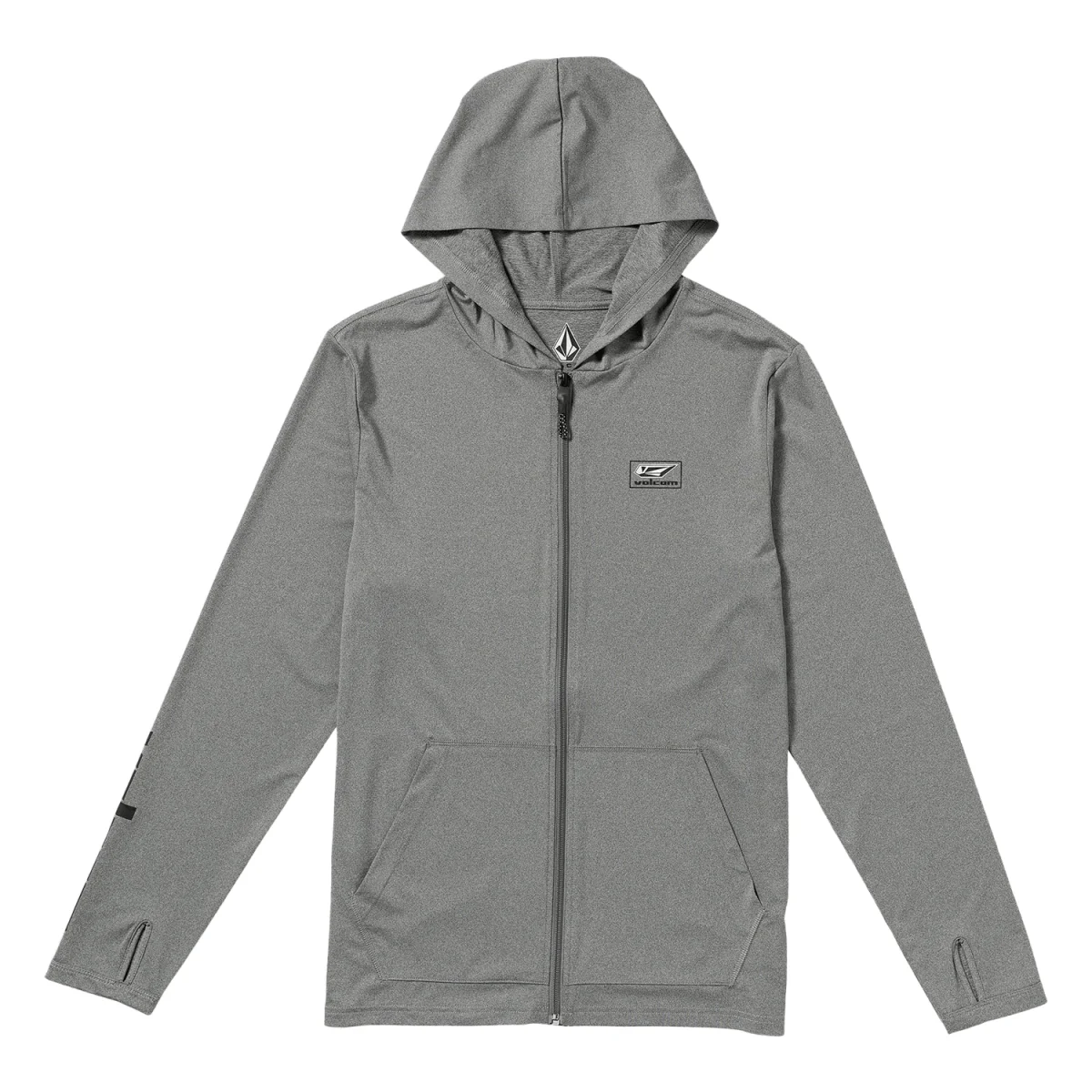 Volcom Men's Modstone Loose Zip Hood Top Heather Grey - Image 3