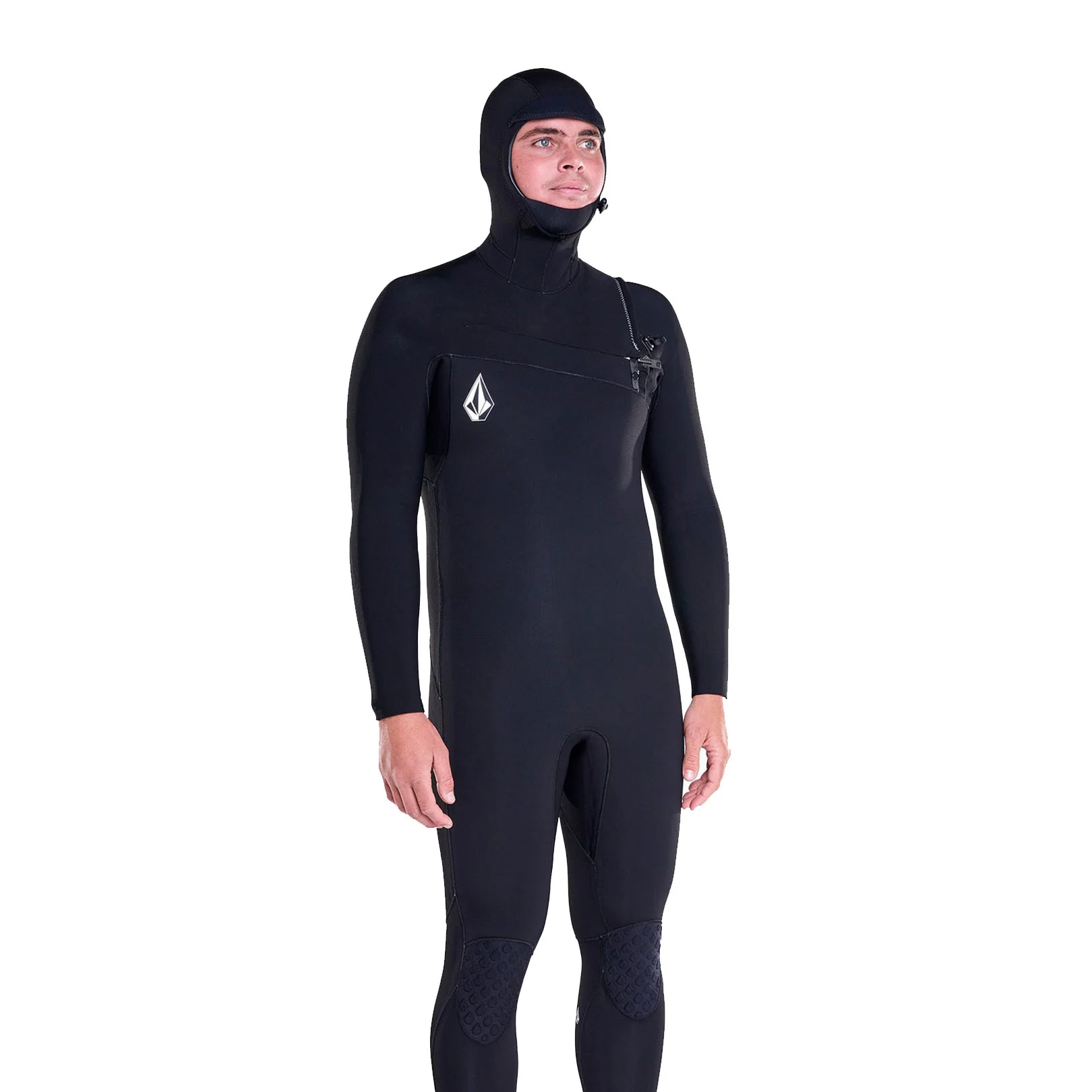 Volcom Men's Modulator 4/3mm Hooded Chest Zip Wetsuit Black - Image 2