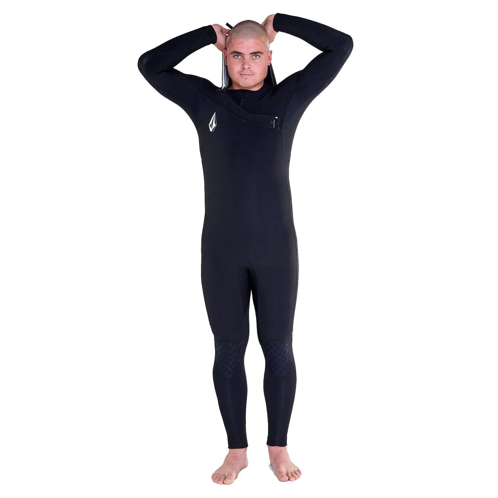 Volcom Men's Modulator 4/3mm Hooded Chest Zip Wetsuit Black - Image 3