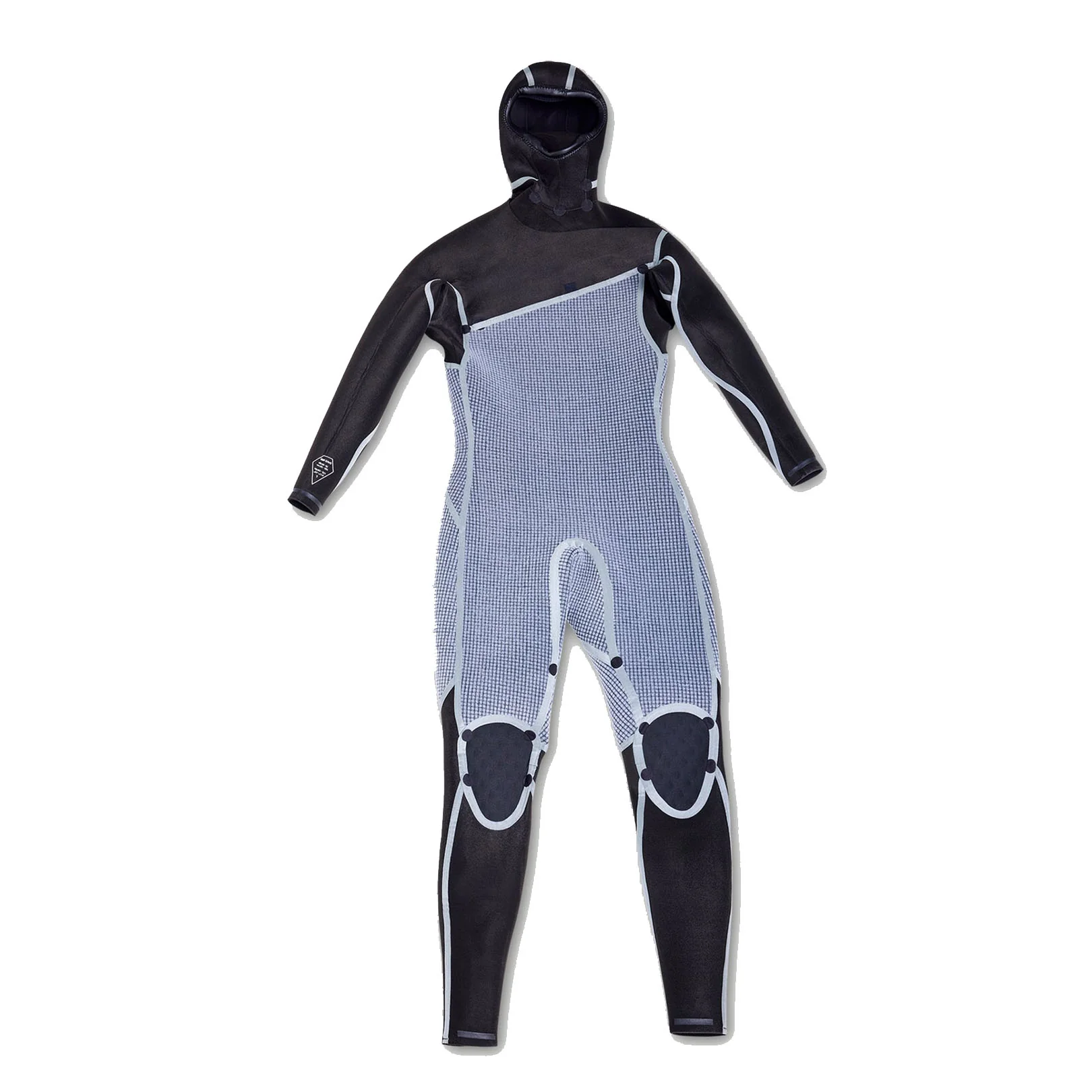 Volcom Men's Modulator 4/3mm Hooded Chest Zip Wetsuit Black - Image 6