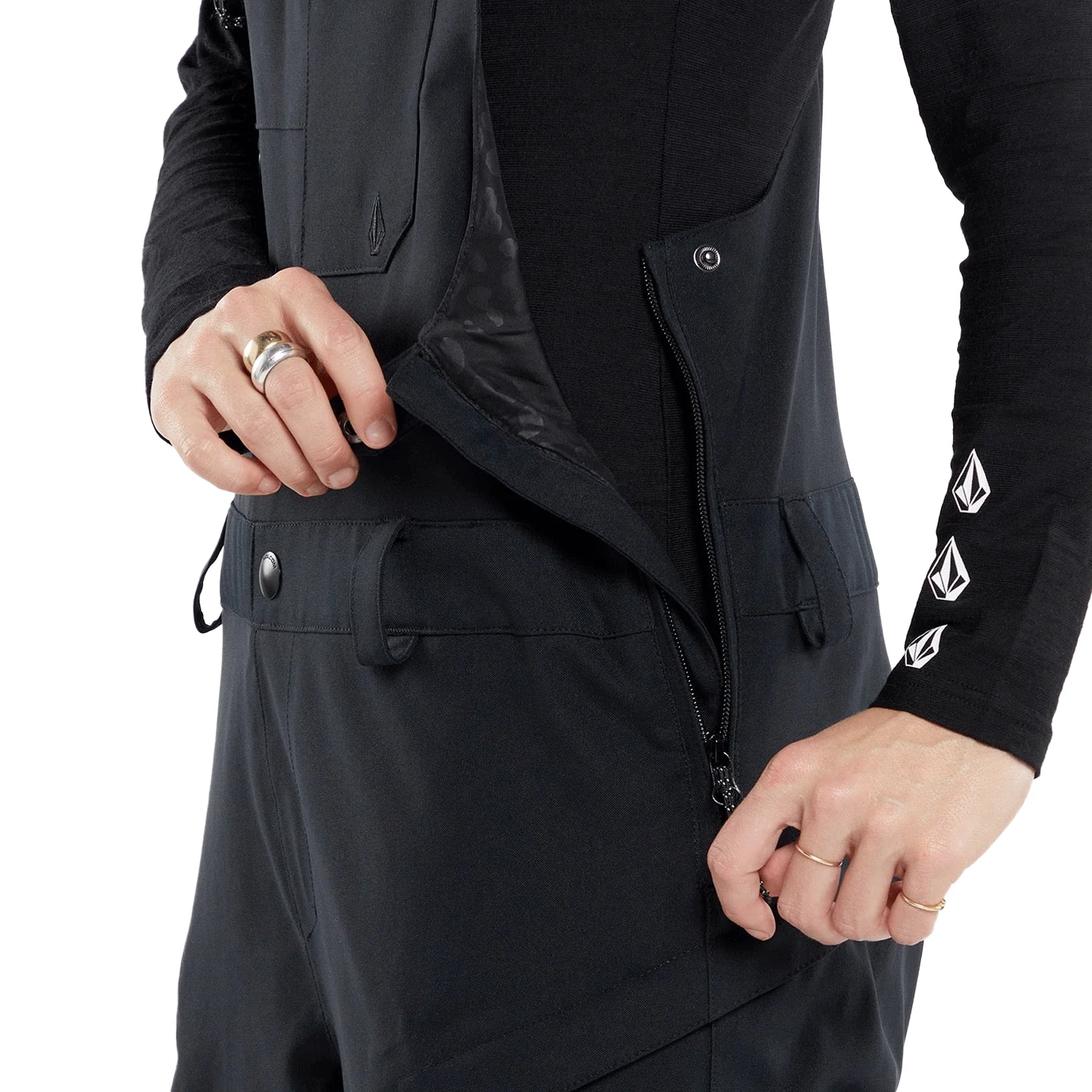 Volcom Women's Creston 3D Stretch Overall Bib Pant 2024 Black - Image 3