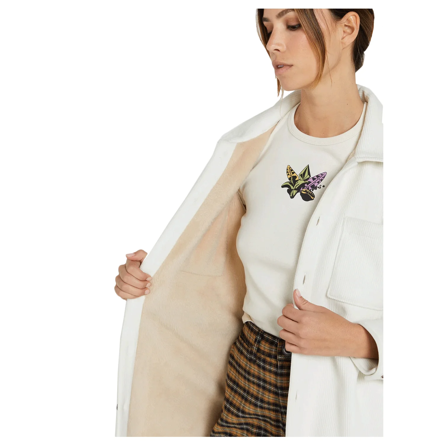 Volcom Women's Dede Shacket Jacket Cloud - Image 3