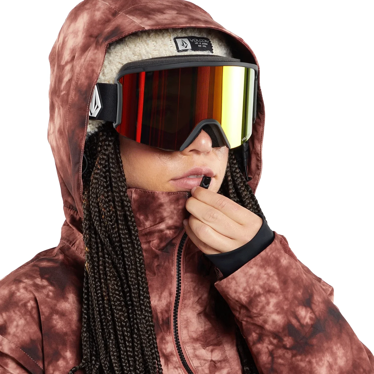 Volcom Women's Fern Insulated Gore-tex Pullover Jacket 2024 Pink Salt Wash - Image 4