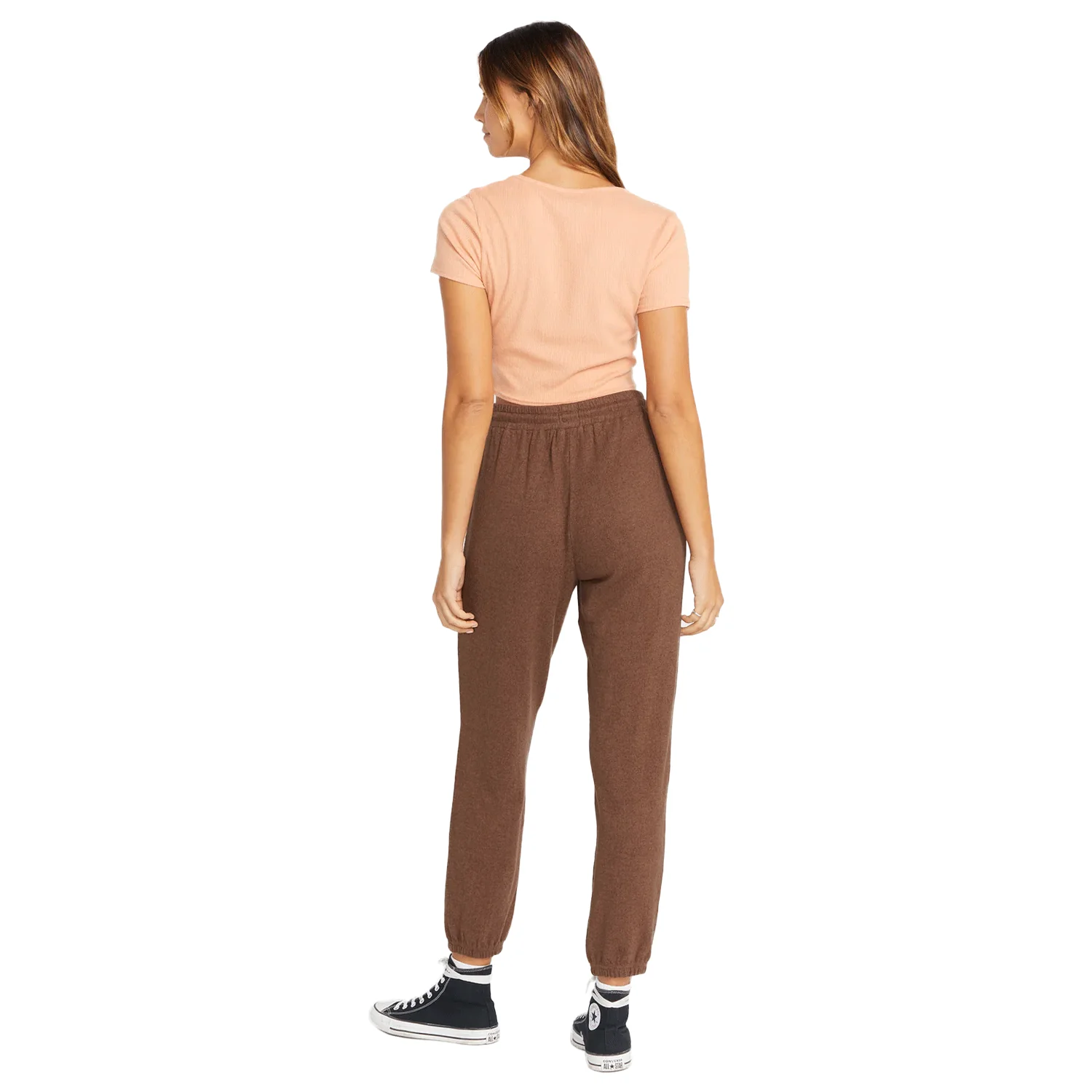 Volcom Women's Lil Fleece Sweatpants Chocolate - Image 2