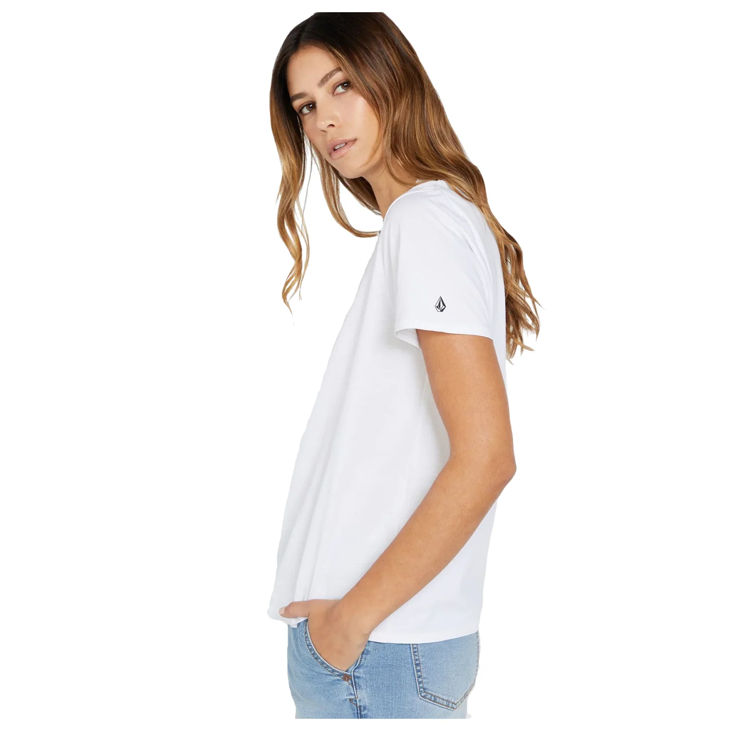 Volcom Women's One Of Each Boyfriend T Shirt White - Image 2