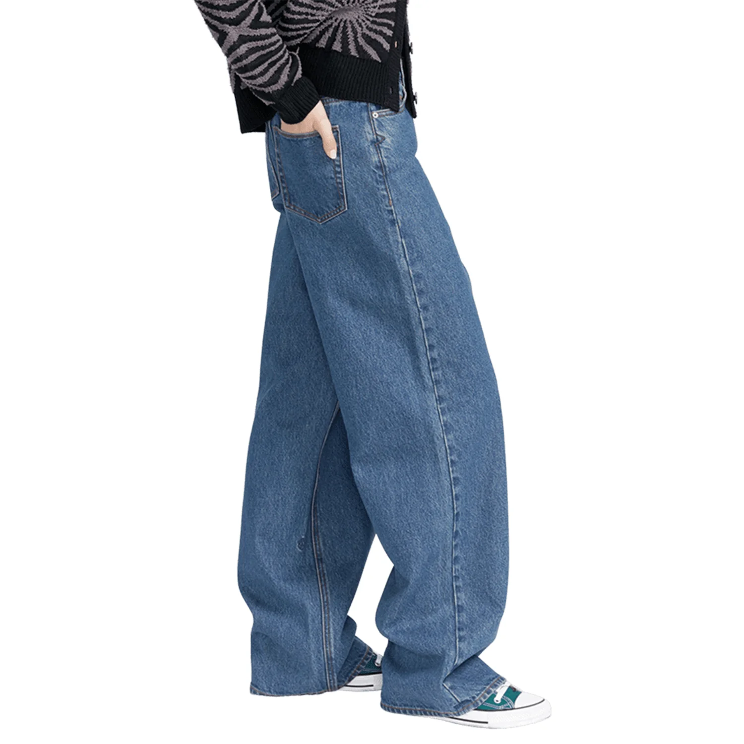 Volcom Women's Stoned BF High Rise Pant Indigo Ridge Wash - Image 3