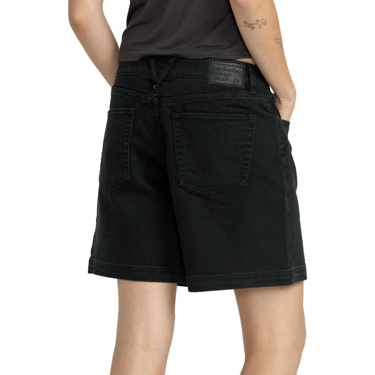 Volcom Women's Strait Up Long Short Black Out - Image 3