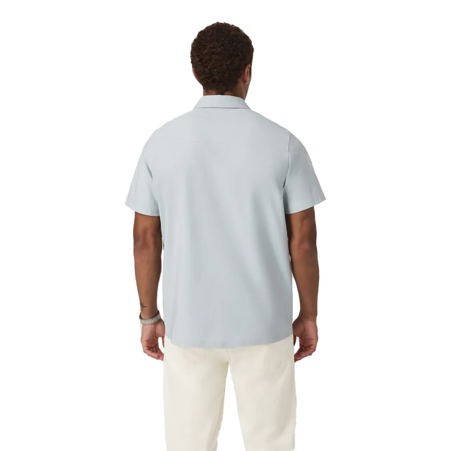 Vuori Men's Manhattan S/S Shirt Harbor Grey - Image 2
