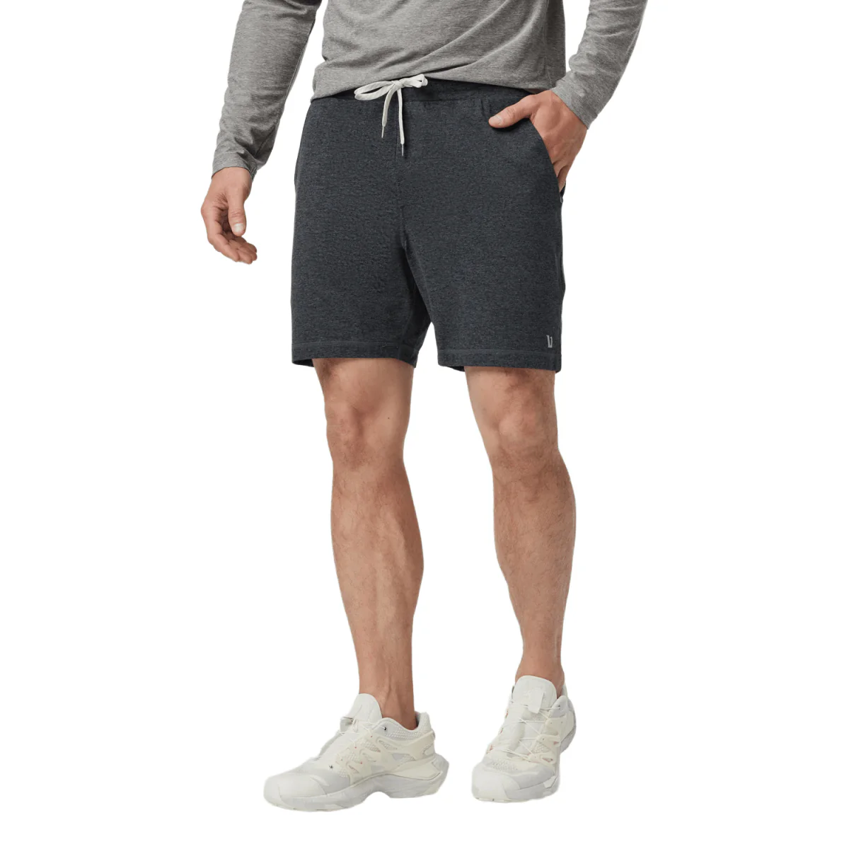 Vuori Men's Ponto Performance 7" Short Charcoal Heather - Image 2