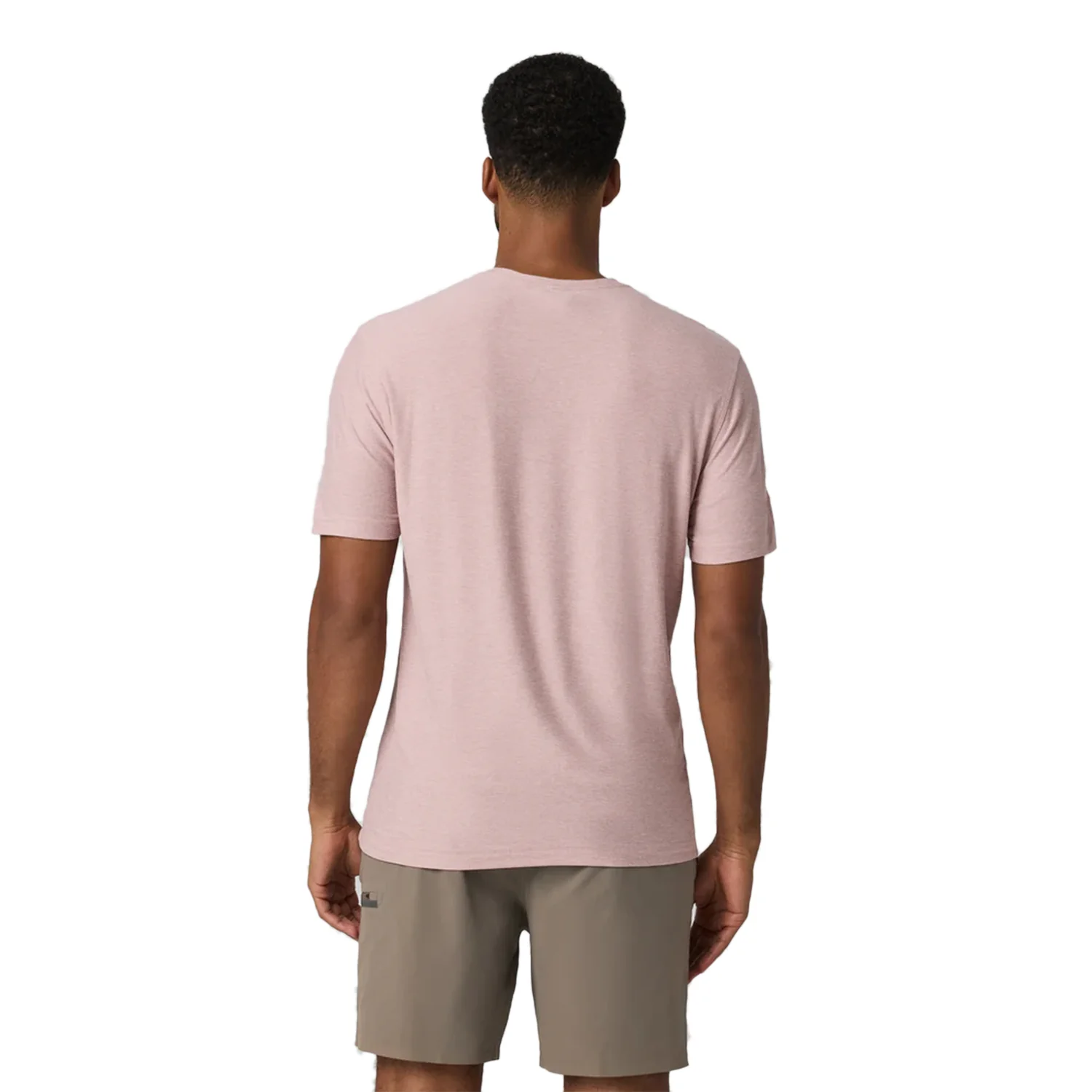 Vuori Men's Strato Tech T Shirt Faded Rose Heather - Image 2