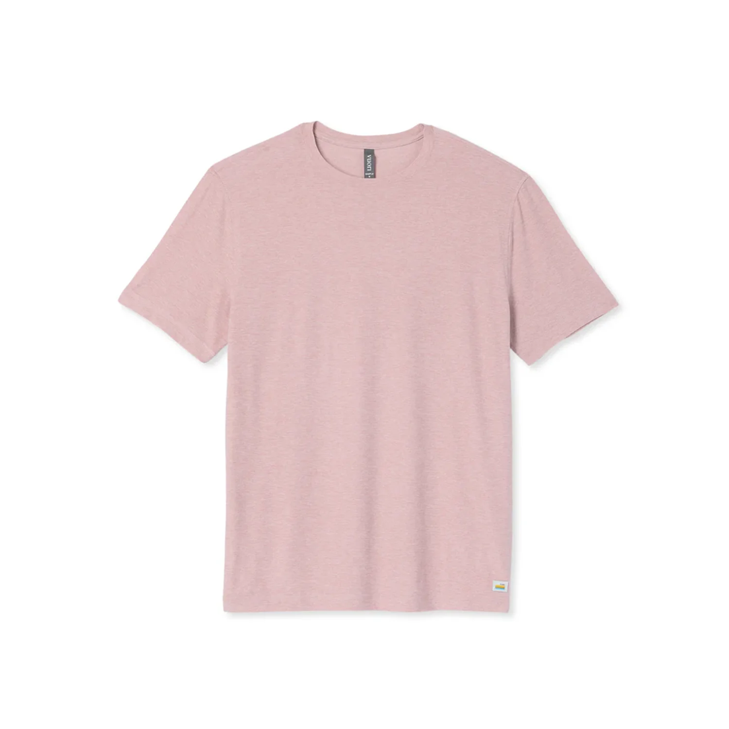 Vuori Men's Strato Tech T Shirt Faded Rose Heather - Image 3