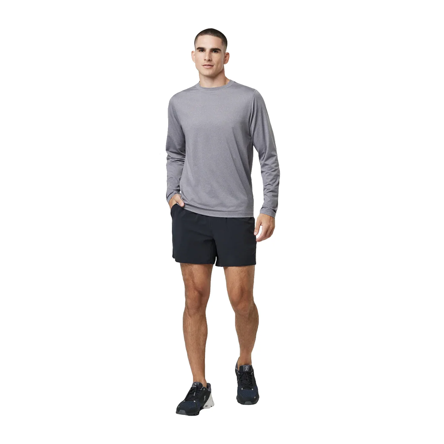 Vuori Men's Tradewind Performance 2.0 L/S Top Port Heather - Image 3