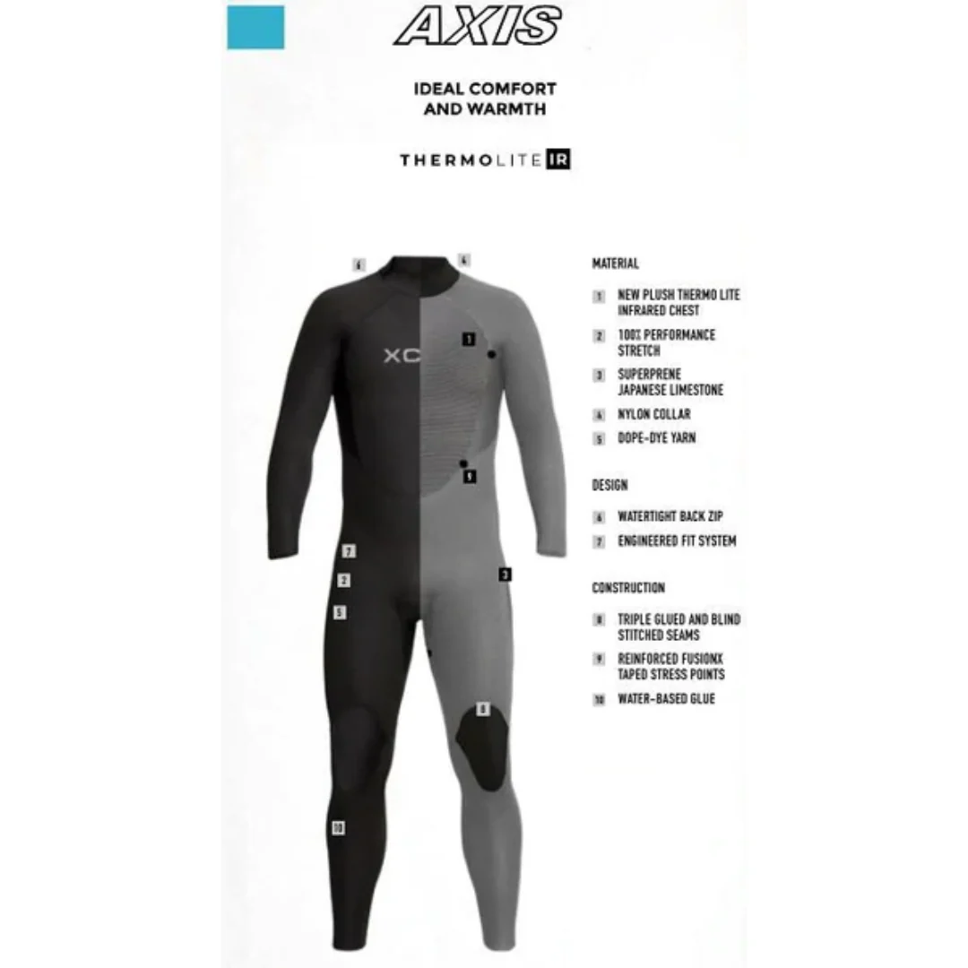 Xcel Axis 4/3mm Back Zip Wetsuit Black Mens - Image 2