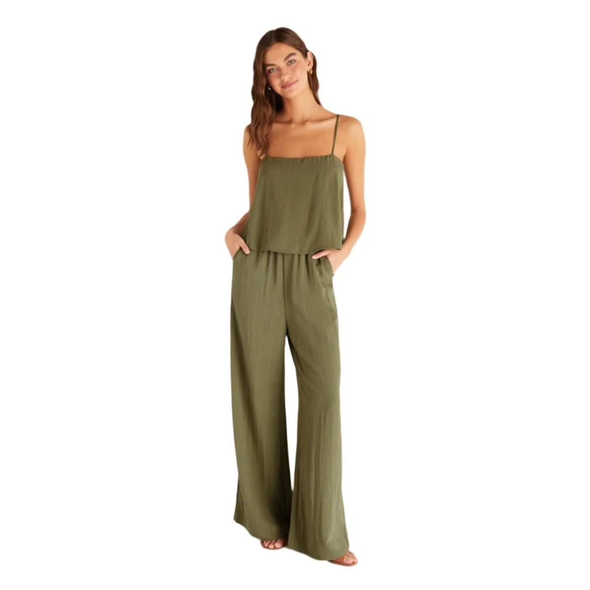 Z Supply Women's Annie Tank Olive Branch - Image 2