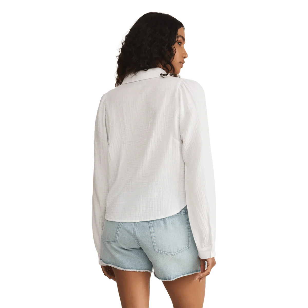 Z Supply Women's Campo Button Up Gauze Top White - Image 2
