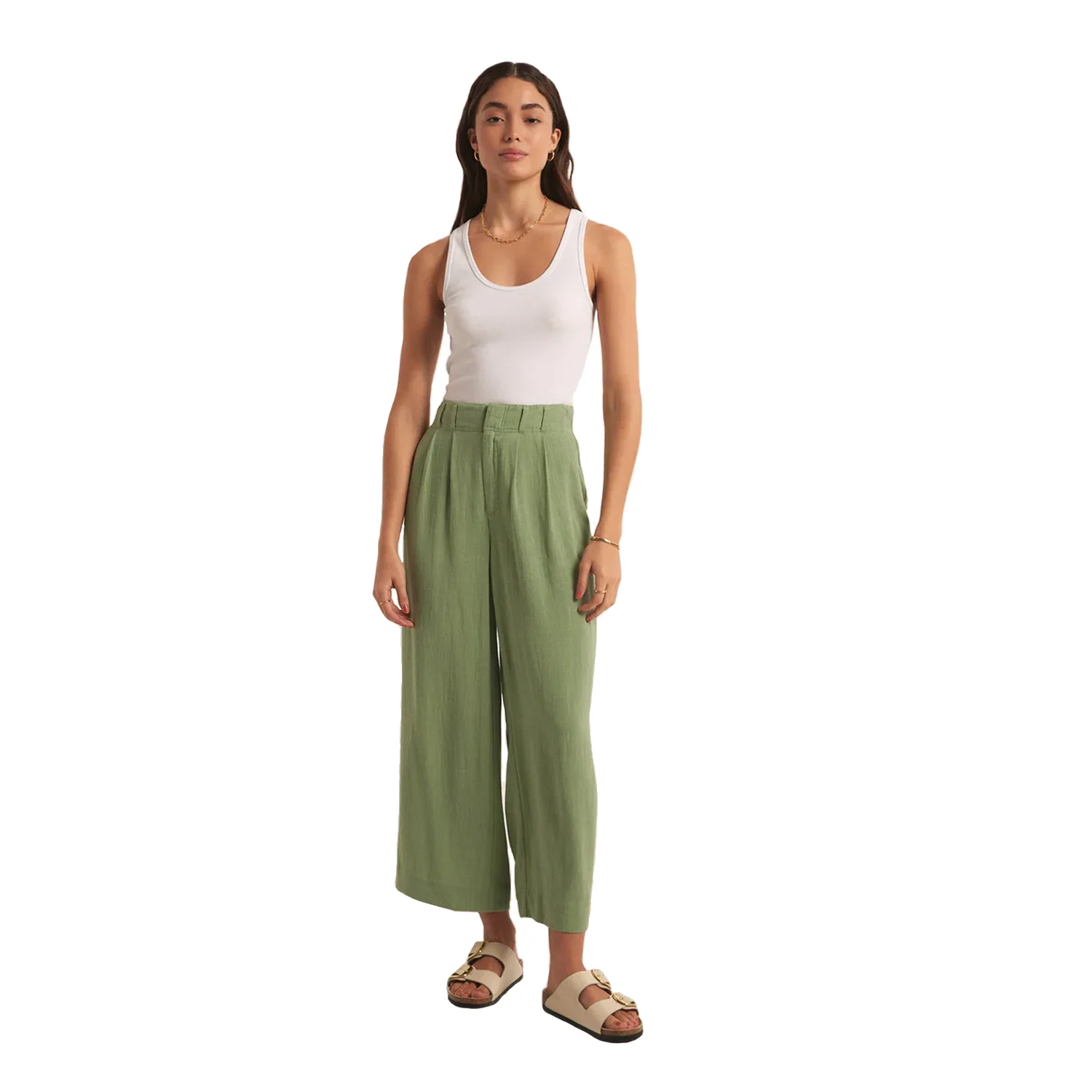 Z Supply Women's Farah Pant Matcha - Image 4