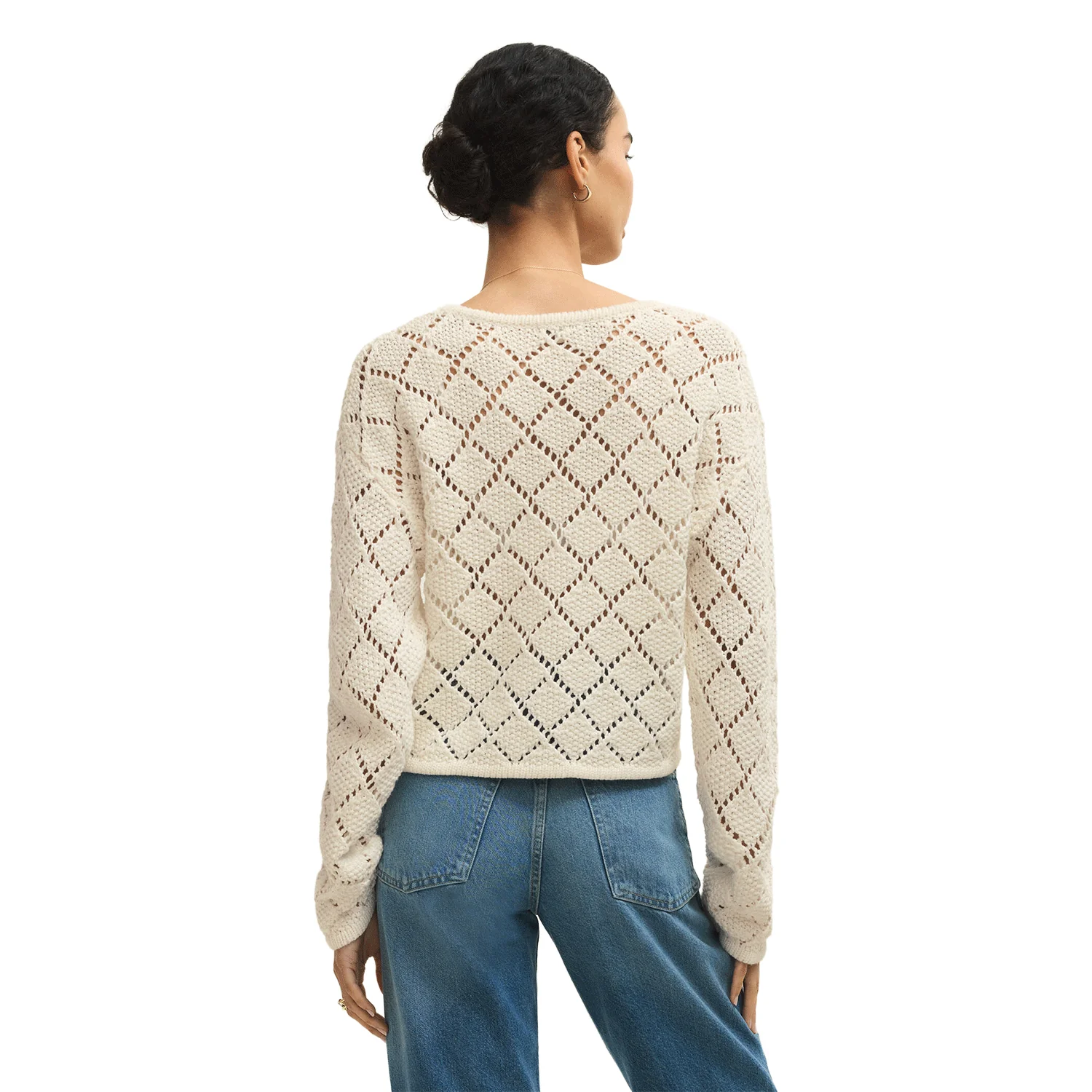 Z Supply Women's Hullen Crochet Sweater Cloud - Image 2