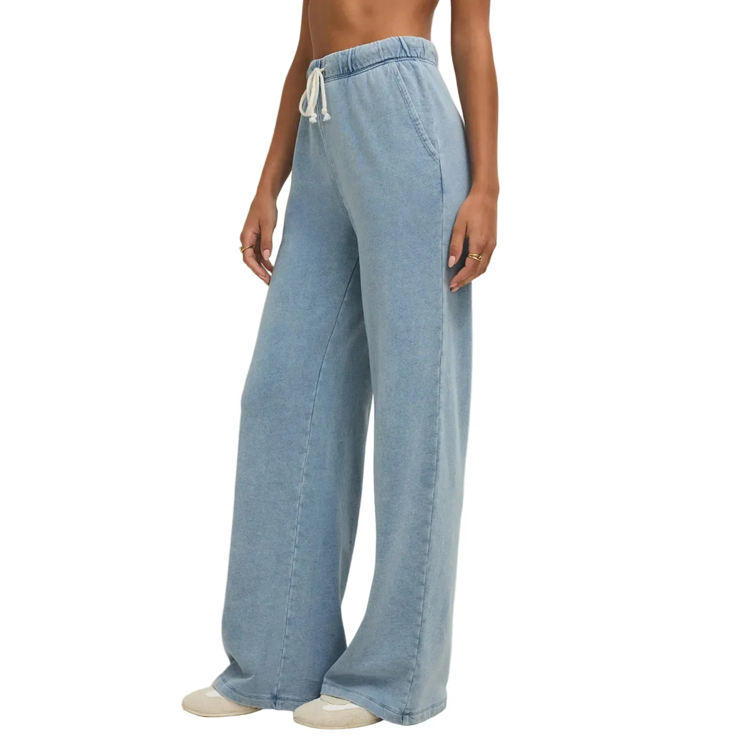 Z Supply Women's Hunter Knit Denim Pant Ocean Air Indigo - Image 3