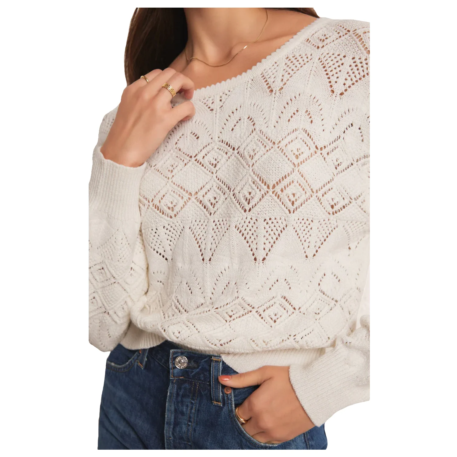 Z Supply Women's Kasia Sweater White - Image 3