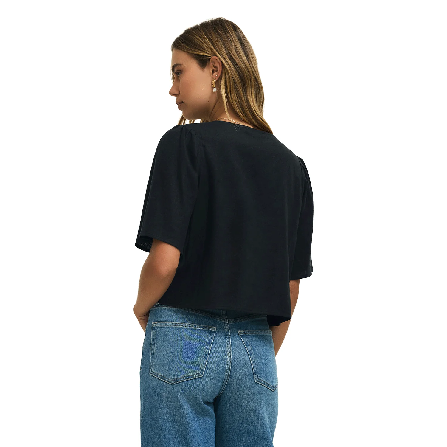Z Supply Women's La Belle Linen Top Black - Image 2