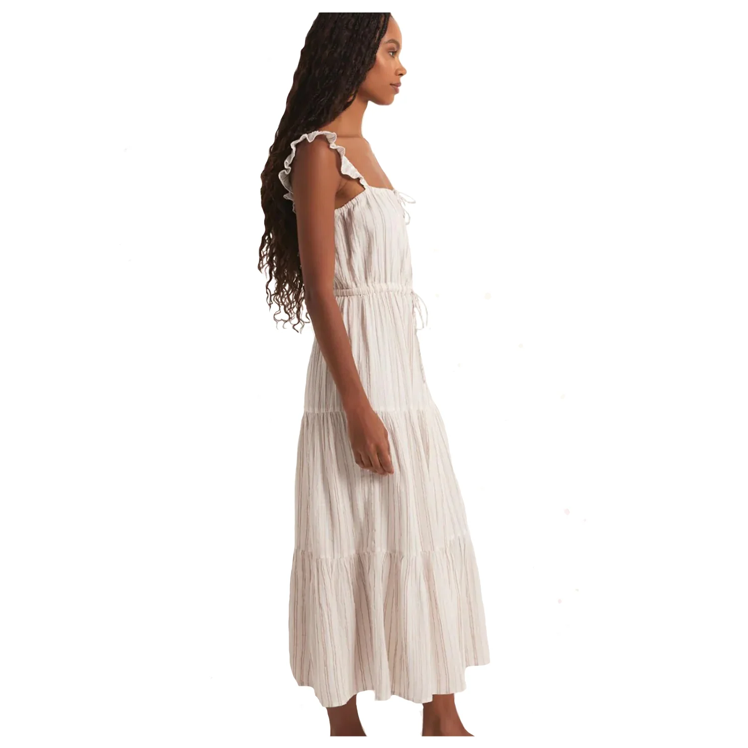 Z Supply Women's La Brisa Dobby Stripe Dress Sandstone - Image 3