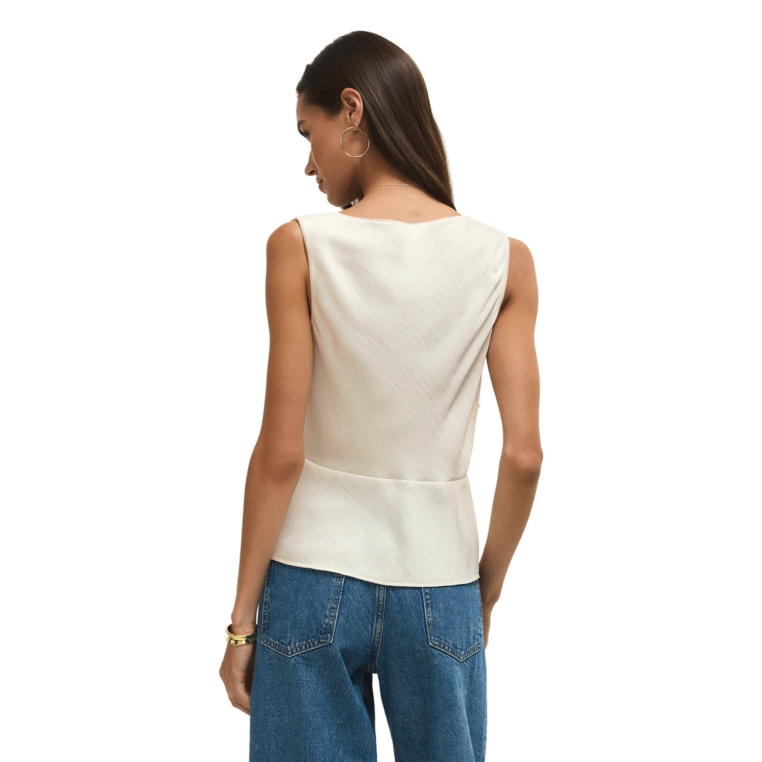 Z Supply Women's Luana Satin Top Cloud - Image 2