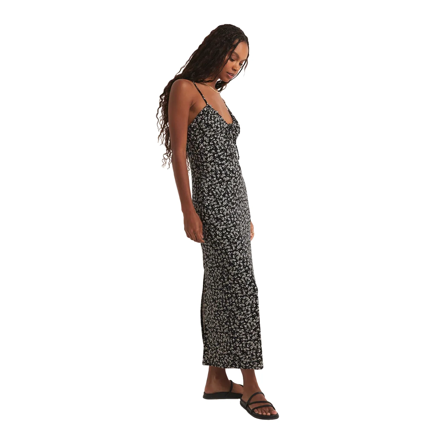 Z Supply Women's Melinda Gia Ditsy Midi Dress Black - Image 3