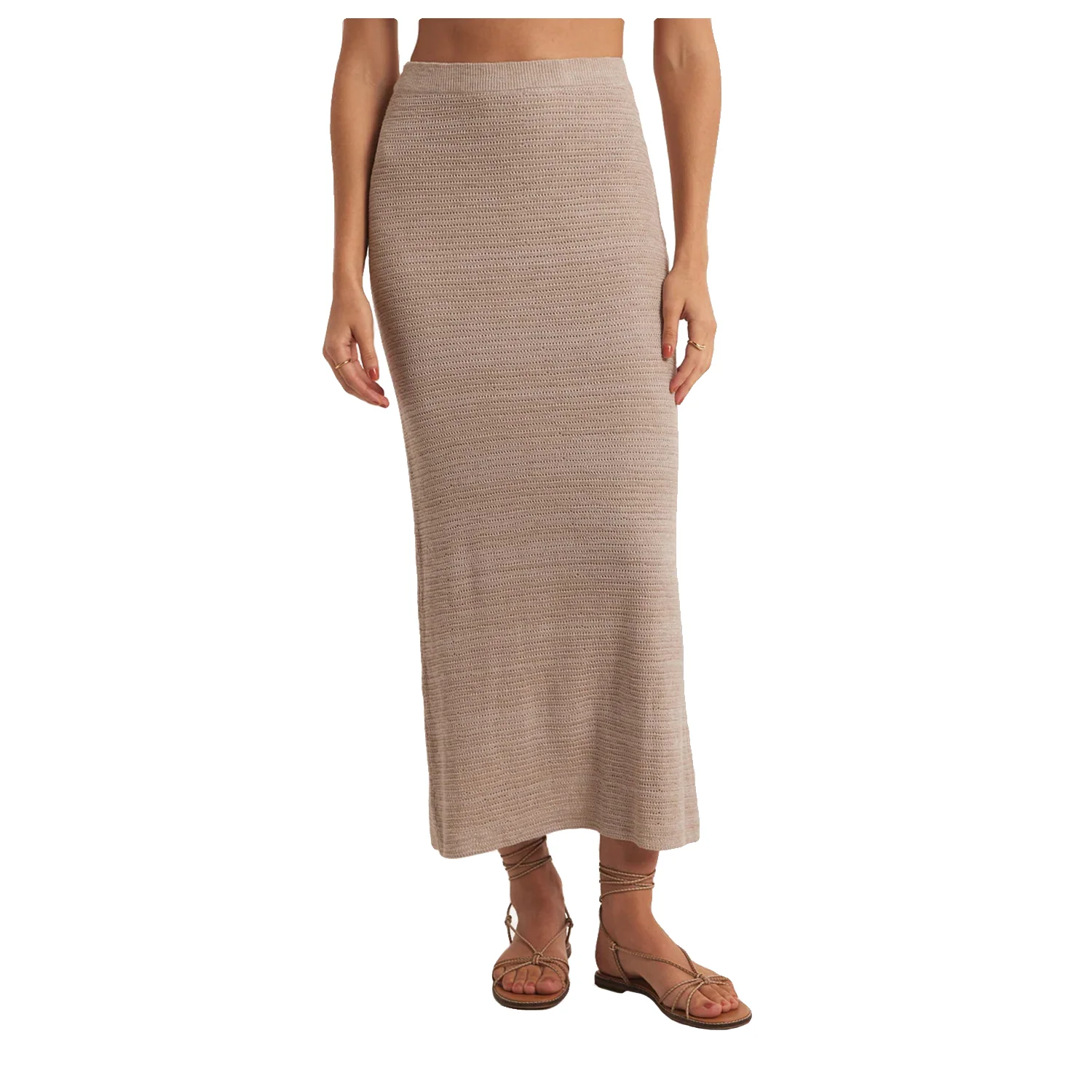 Z Supply Women's Mykonos Midi Skirt Oatmeal Heather - Image 2