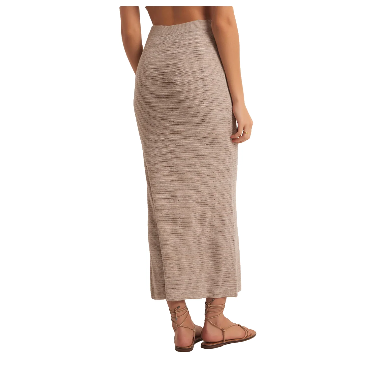 Z Supply Women's Mykonos Midi Skirt Oatmeal Heather - Image 3