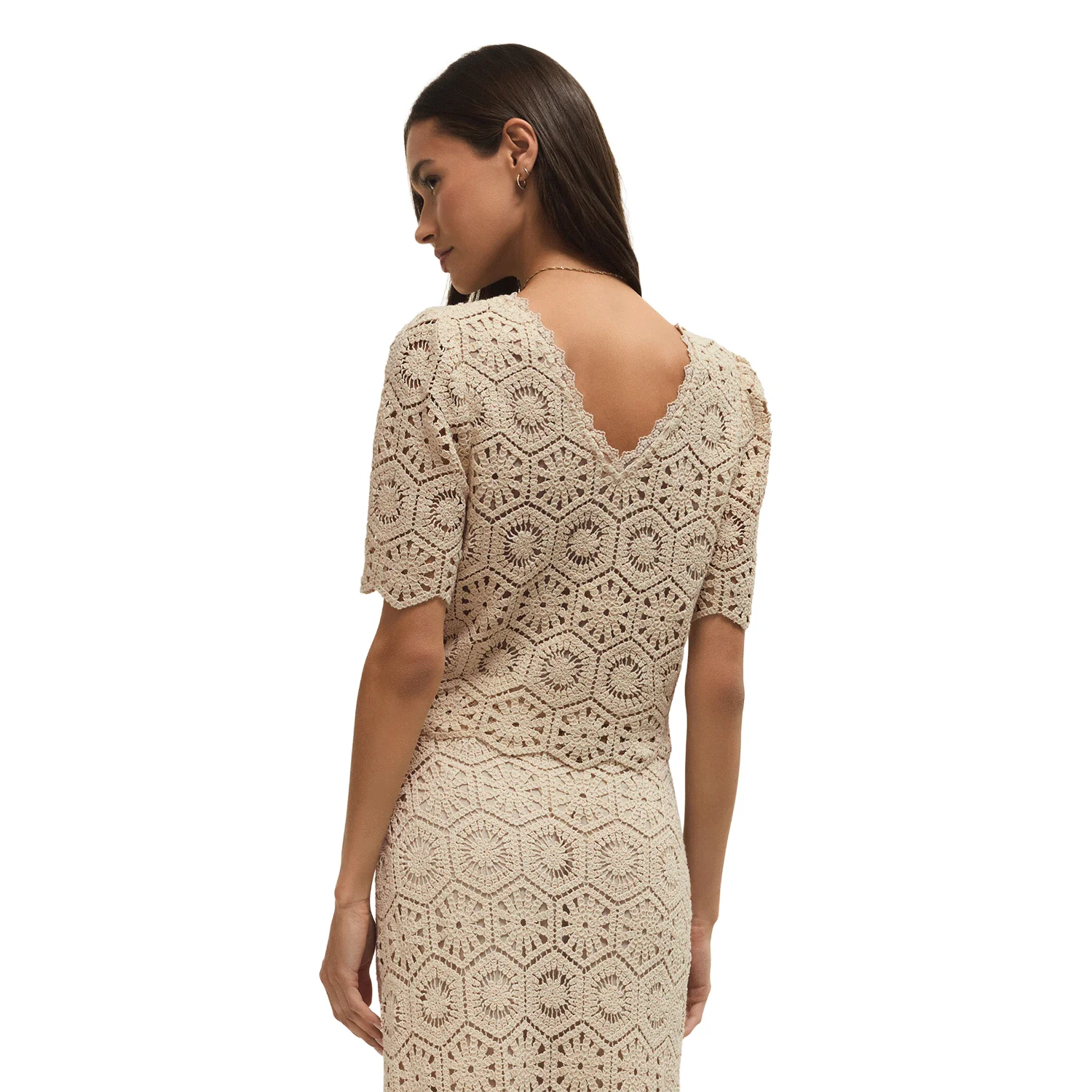 Z Supply Women's Raquel Lace Cropped Top Natural - Image 2