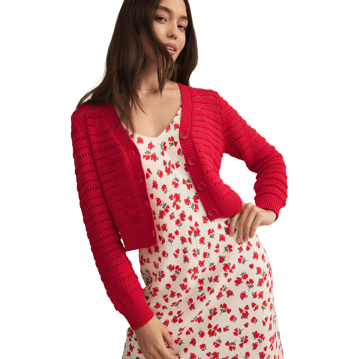 Z Supply Women's Romance Cardigan Cherry - Image 2
