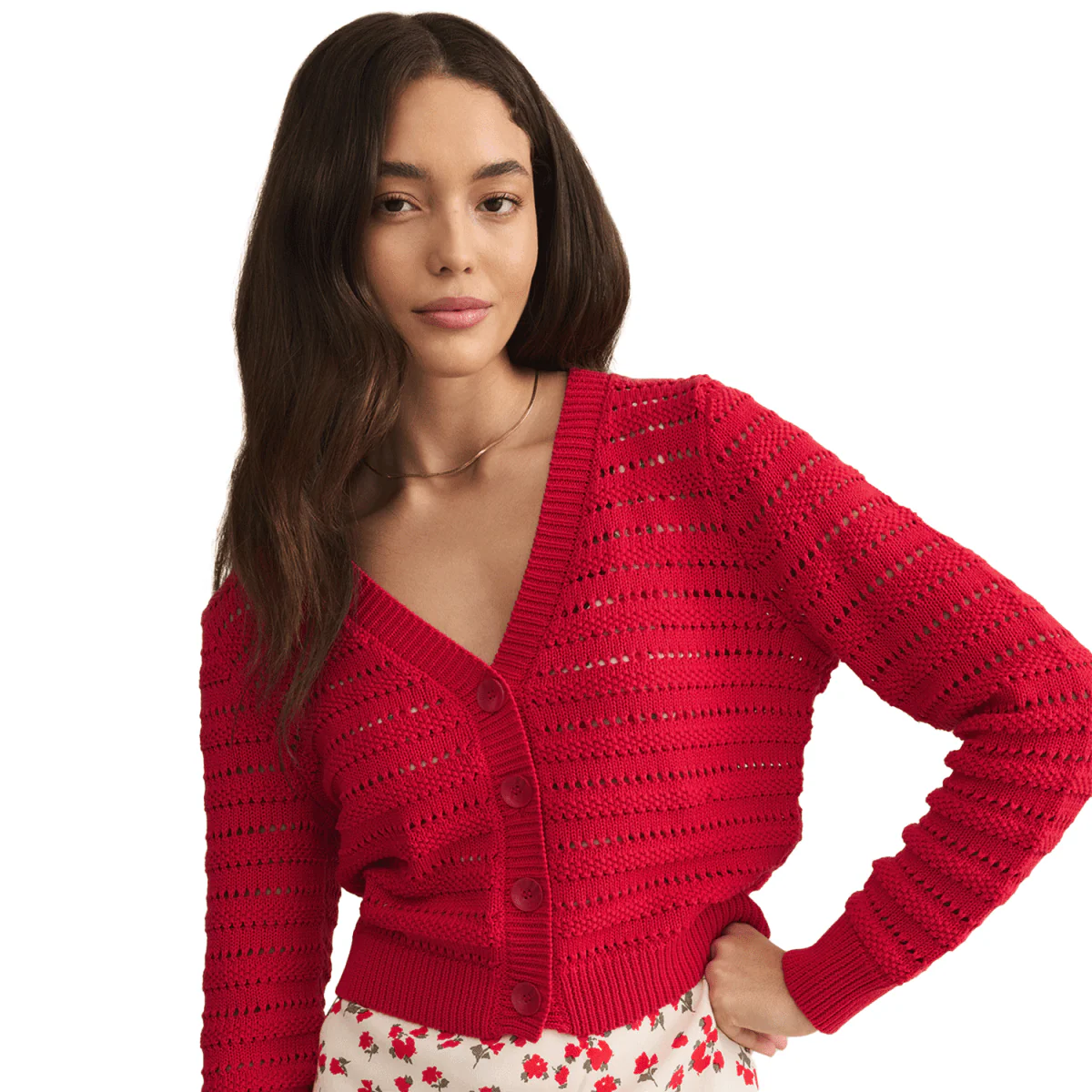 Z Supply Women's Romance Cardigan Cherry - Image 3