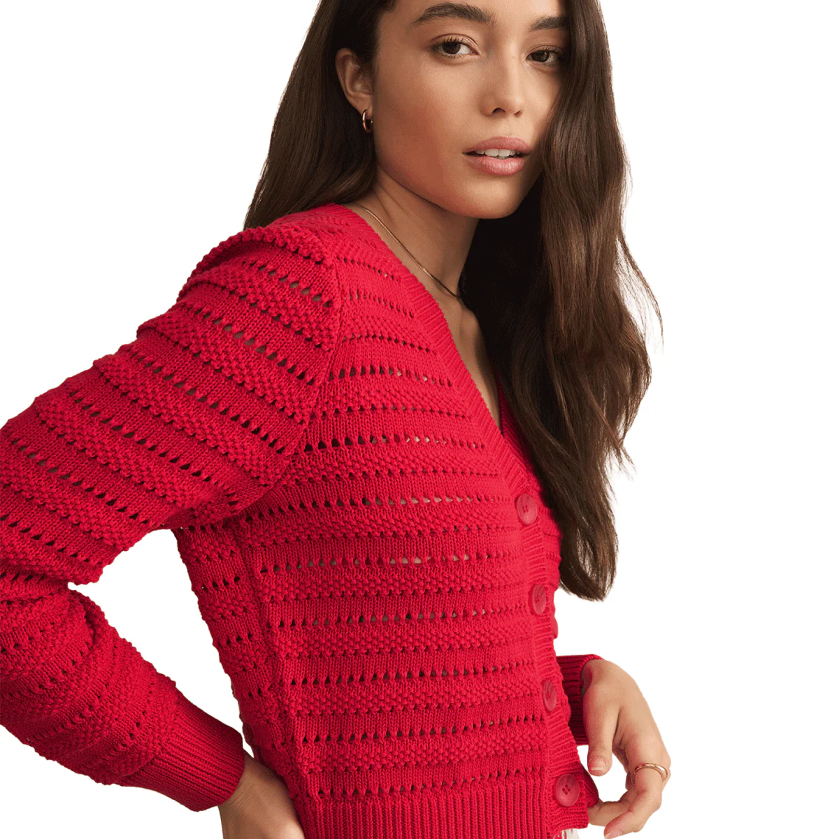 Z Supply Women's Romance Cardigan Cherry - Image 4