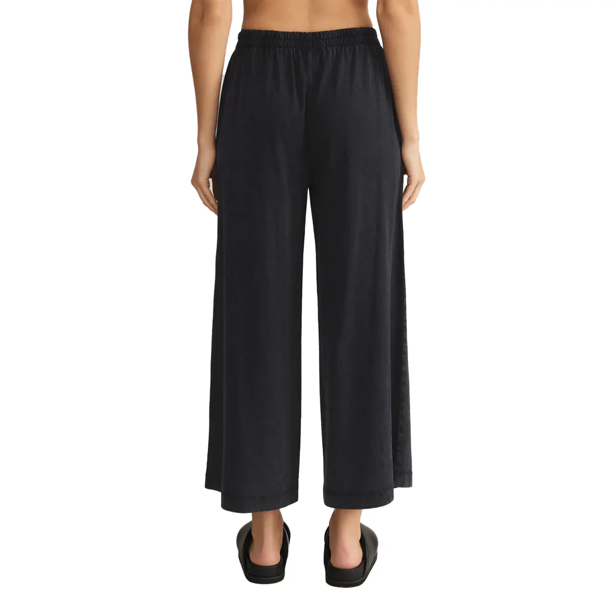 Z Supply Women's Scout Jersey Crop Flare Pant Black - Image 3