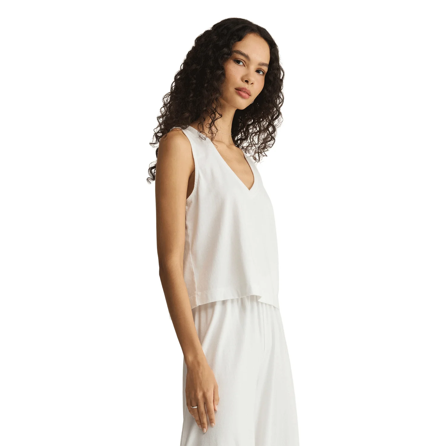 Z Supply Women's Sloane V-Neck Top White - Image 2
