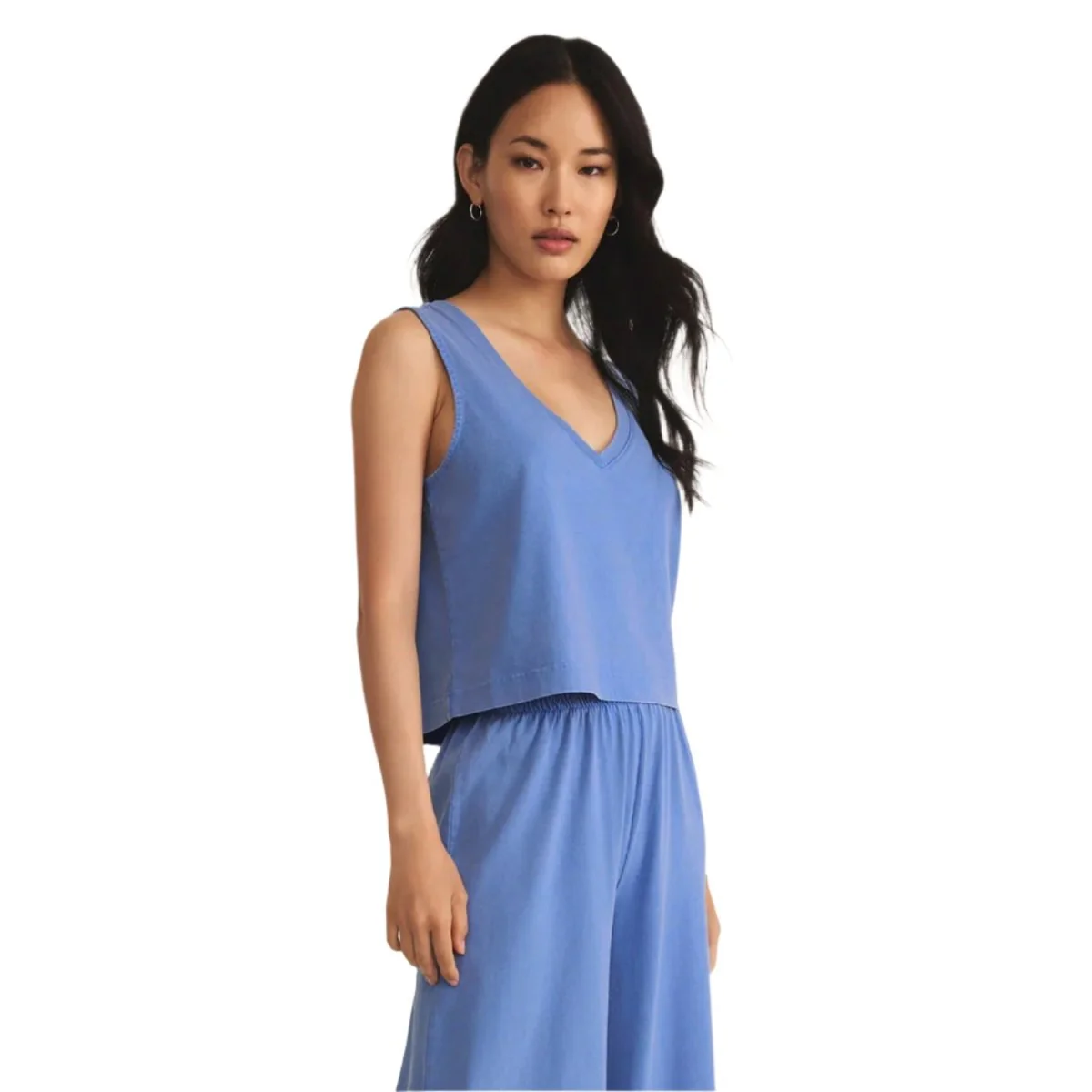 Z Supply Women's Sloane V-Neck Top Bay Blue - Image 3