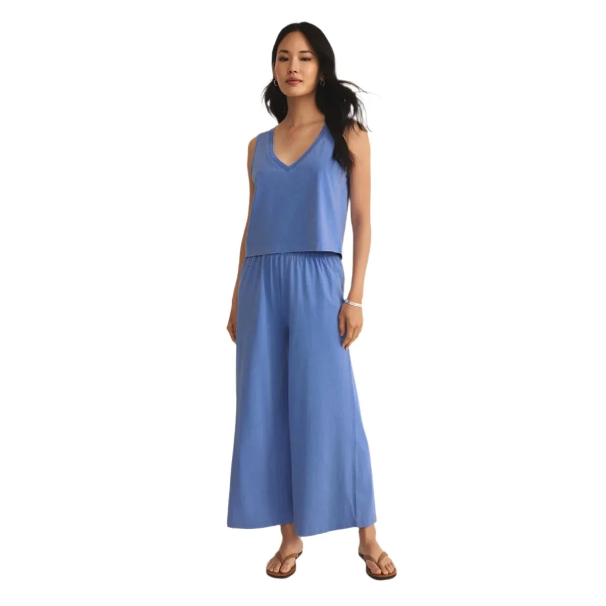 Z Supply Women's Sloane V-Neck Top Bay Blue - Image 4