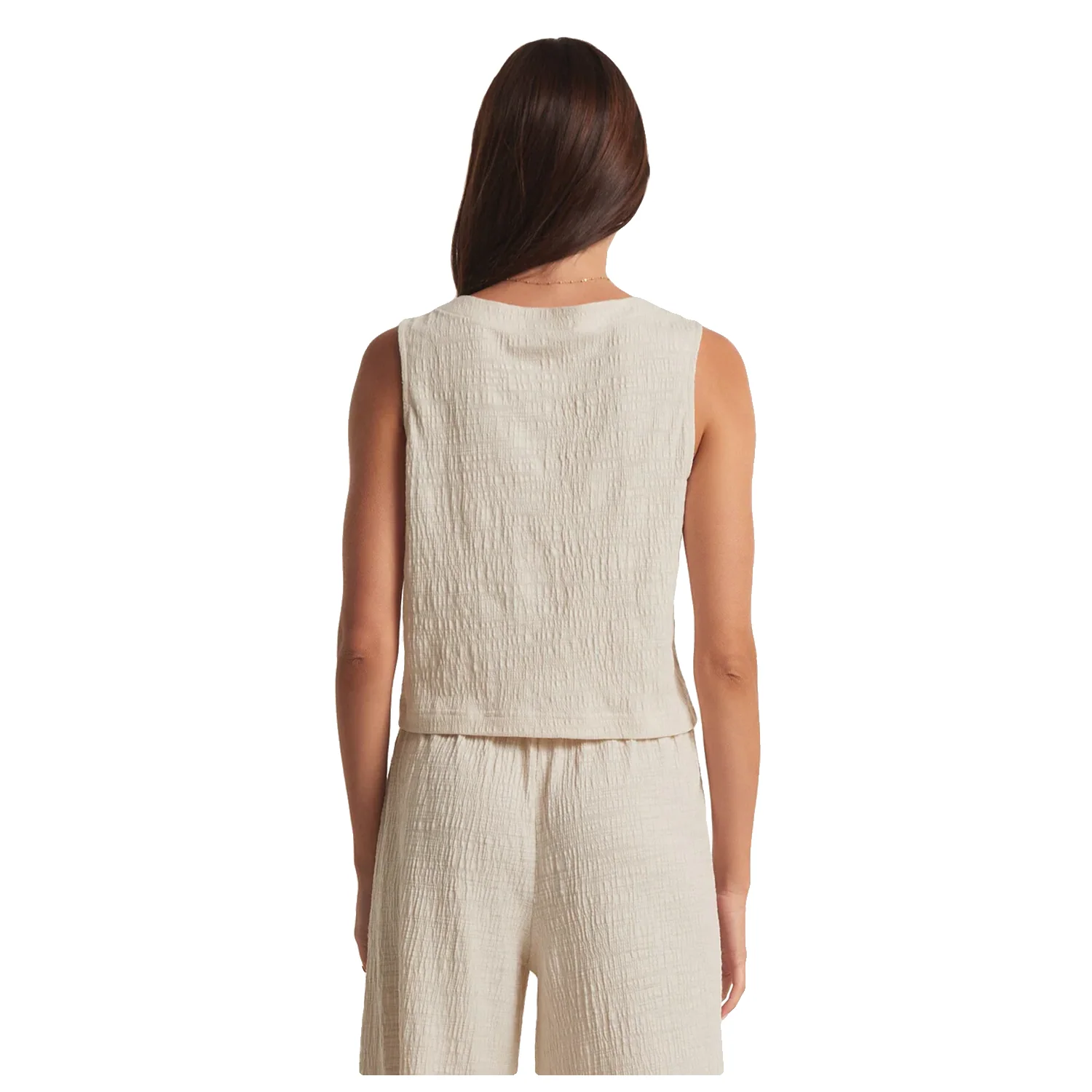 Z Supply Women's Solace Textured Slub Top Whisper White - Image 2