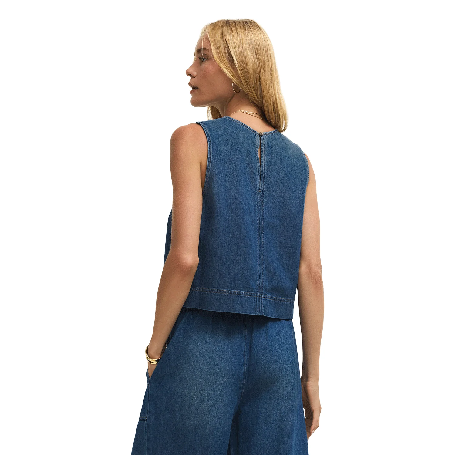 Z Supply Women's Sunseeker Denim Tank Deep Water - Image 2
